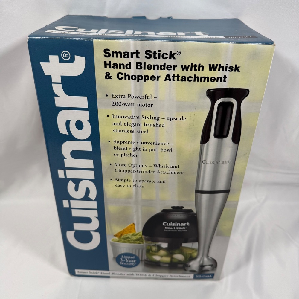 Cuisinart Smart Stick Hand Blender Silver HB-154SA Whisk Chopper New